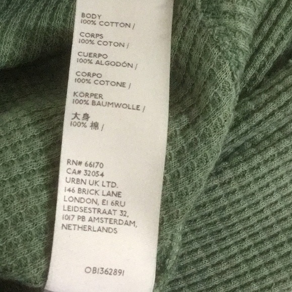 We The Free - Green, Slouchy, Off the Shoulder, Long Sleeve Thermal - Size Small - Picture 5 of 6